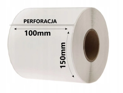Etykieta termiczna  Etykiety 100mm/150mm/FI25/500 szt./w roli/rolka perforowana/przy zakupie 24 szt. dostawa gratis (1)